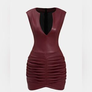 Elegant Burgundy Mini Dress